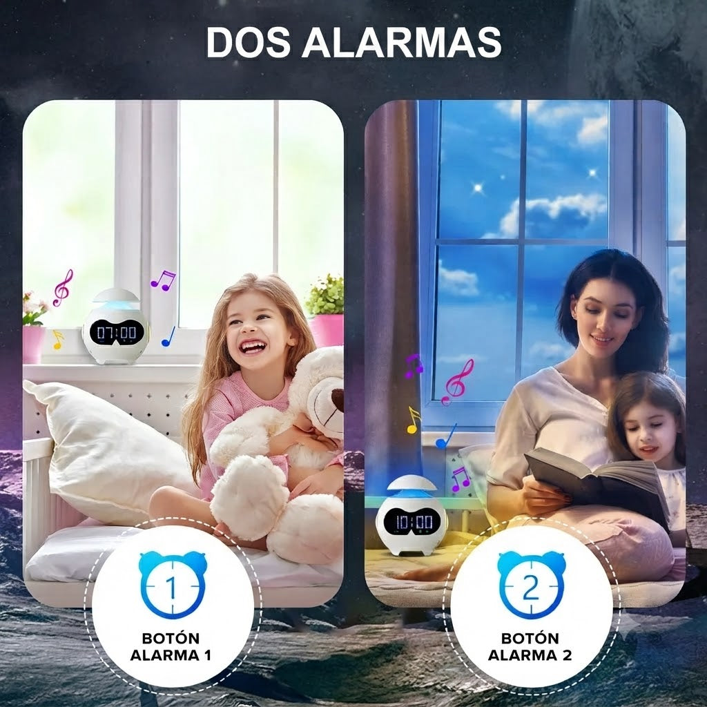 Parlante con reloj despertador bluetooh