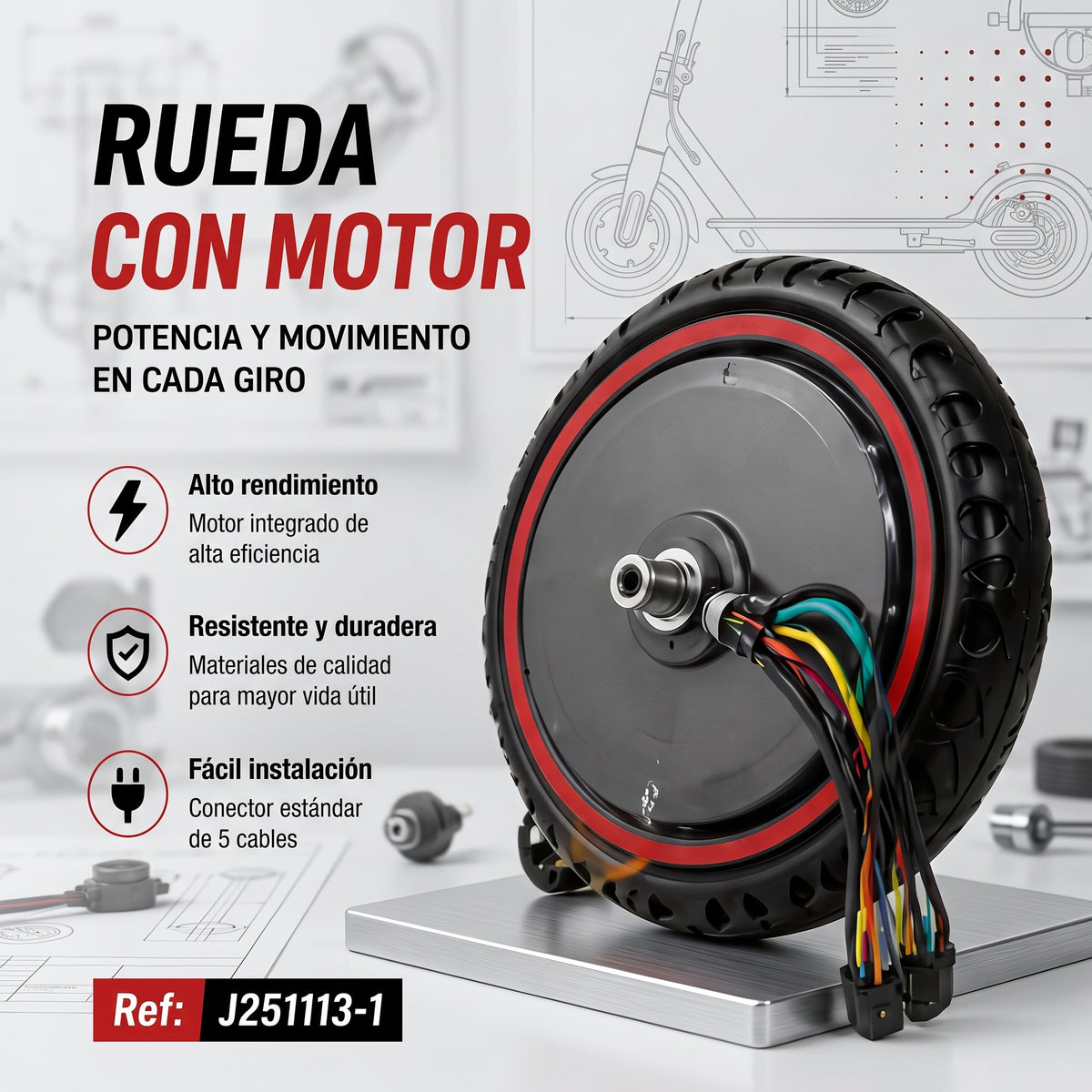 Rueda con motor (REF: J251113-1)