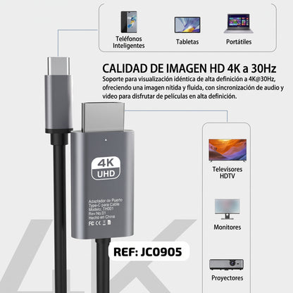 CABLE HDMI TIPO C (REF: JC0905)