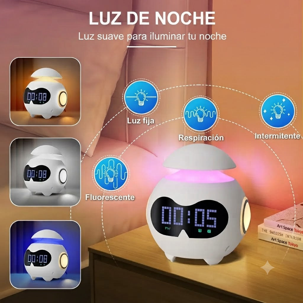 Parlante con reloj despertador bluetooh