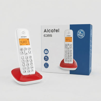 Telefono Alcatel Inalámbrico (REF: E355 LA BLANCO/ROJO)