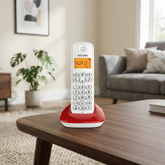 Telefono Alcatel Inalámbrico (REF: E355 LA BLANCO/ROJO)